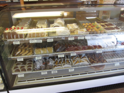 Display case of pastries