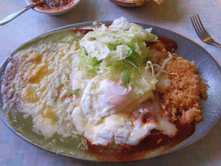 Tri-color enchiladas