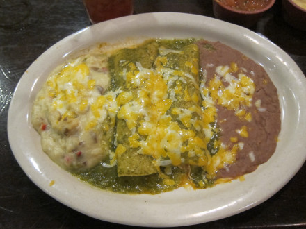 Enchiladas with tomatillo sauce