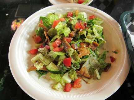 Small plate of fatoosh salad
