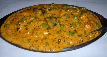 Vegetable korma is a creamy dish with a mild curry