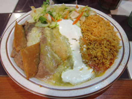 Tri-color enchiladas
