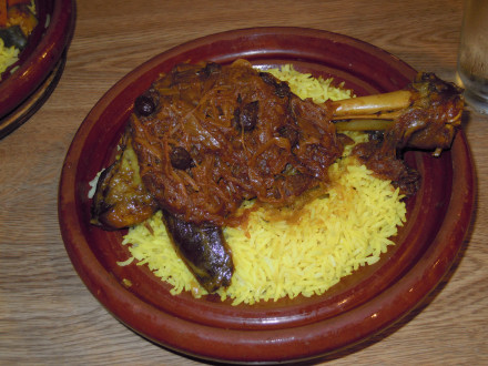 Lamb shank served as a tagine