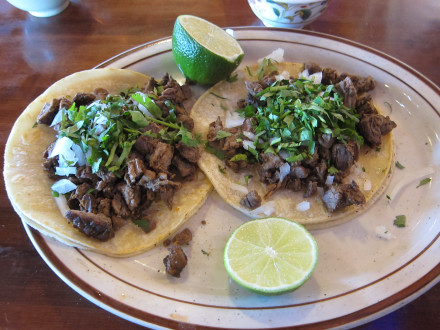 Carne asada tacos at San Marcos