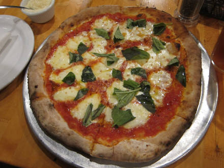 My favorite pizza at Cafe Italia is the margherita