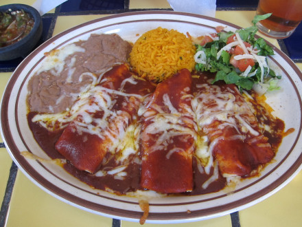 Red enchilada plate