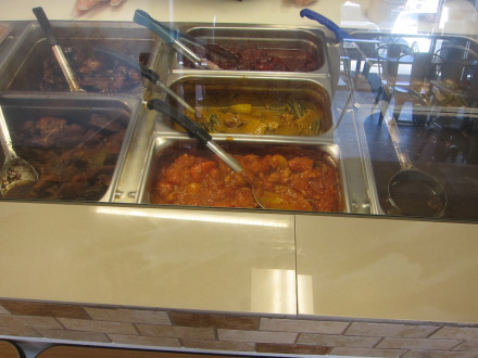 Serving trays where you can see the food before you order it