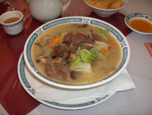 Northern Chinese noodle soup is one of the more Chinese style (not Americanized) dishes here