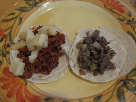 Two of the taco selections from the Chih'ua buffet