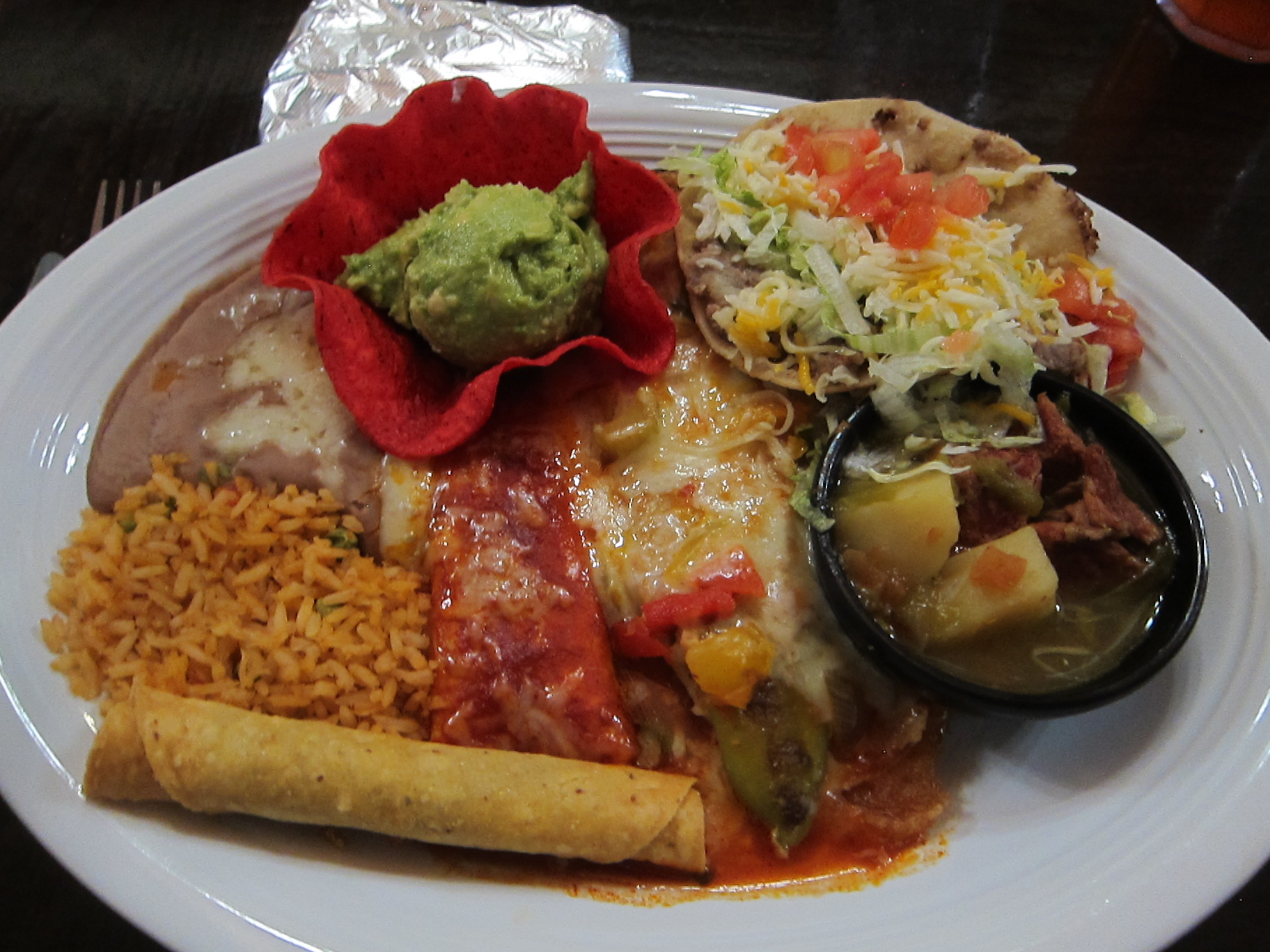L&J's Mexican combination plate serves the iconic El Paso style Mexican food