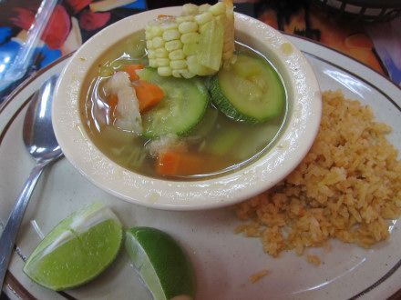 Caldo that comes with the "chico" dinner