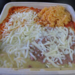 Red and green enchiladas