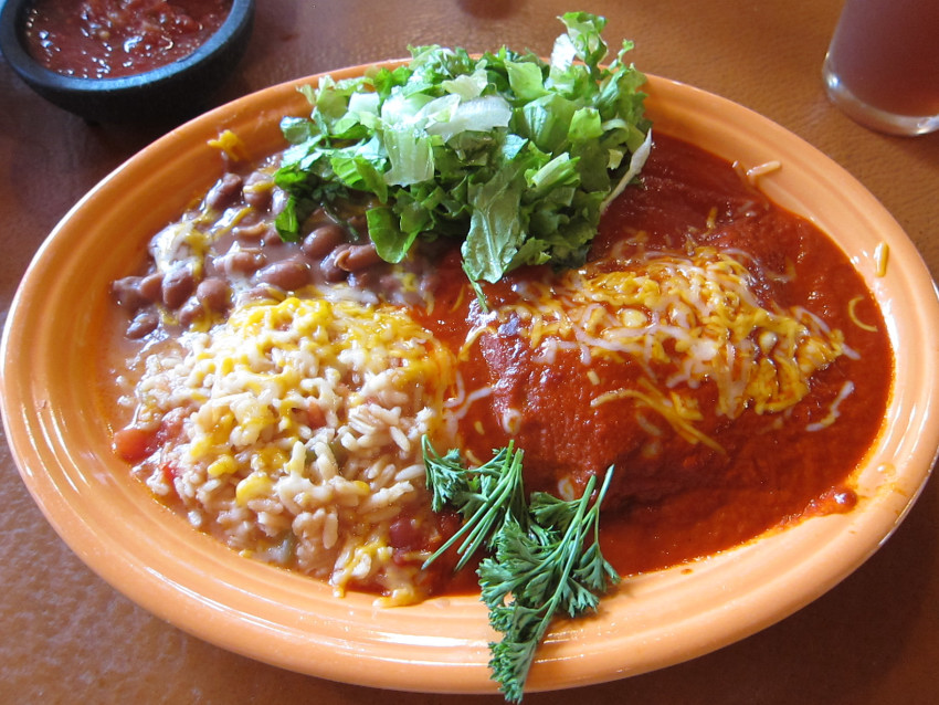 Blue corn red enchiladas