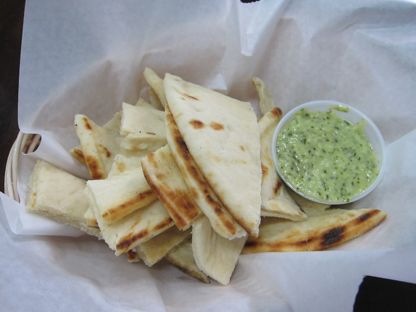 Appetizer of pita served with all dinners