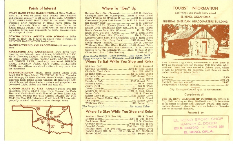 A 1960 brochure from the El Reno Chamber of Commerce