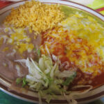 Red and green enchiladas