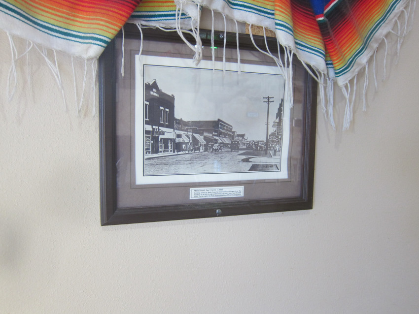 The restaurant displays historic scenes of the local area